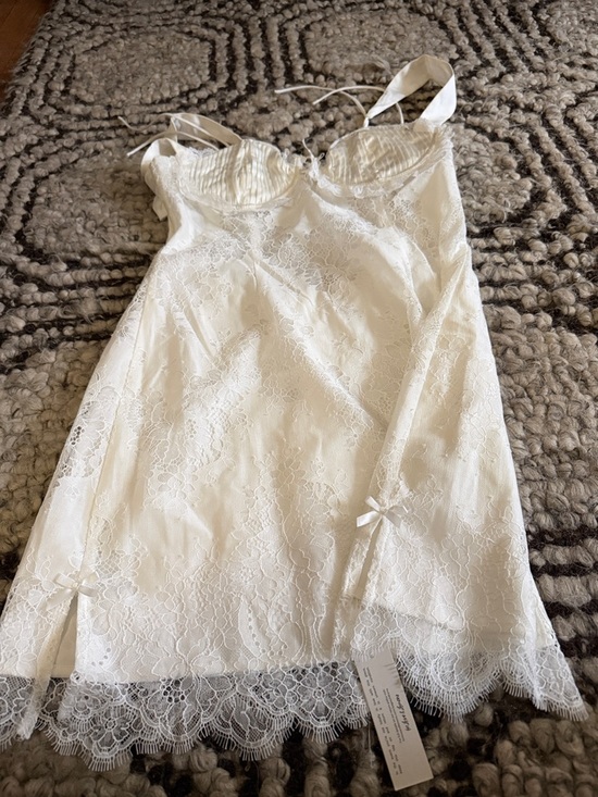 For Love And Lemons Other - Women's Ivory Lace Slip Dress - Elegant Lace Chemise